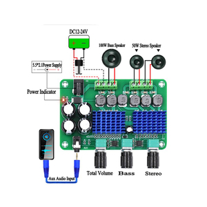 Loa Khuếch Đại Âm Thanh XH-A311 TPA3116D2, Loa Siêu Trầm Kỹ Thuật Số HD 2*50W + 100W 2.1 Kênh, Âm Thanh Nổi, Công Suất Cao, Âm Thanh Nổi - Product Image 2