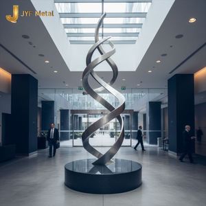 EX602 Stainless Steel Sculpture Art <b>Decorative</b> Sculpture for Hotel Lobby Public <b>Space</b> Modern Interior Architecture Custom Design - Product Image 3
