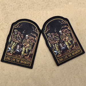 Chiến Thuật Sọ Bộ Binh Với Ba Lô Ngoài Trời Nhiệm Vụ Hộp Sọ Vá In Ấn Màu Đen Vải Móc Ủng Hộ Nhãn Vá Cho Túi Hat DIY - Product Image 6