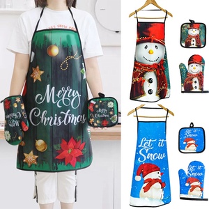 Tablier de noël gants tapis kit Anti-chaud gants mitaines de four noël nouvel an fête outils de cuisson cadeau de noël Kerst <span class=keywords><strong>Noel</strong></span> - Product Image 2