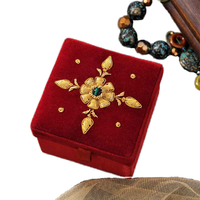 Étui à bijoux brodé à la main Zari pour la décoration de la maison, idéal pour les anniversaires, les célébrations de Diwali, style vintage, motifs complexes