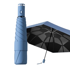 Parapluie pliant ultra-léger et minimaliste à mémoire de forme, 6 baleines, 96 cm, pliage en trois, protection UV toutes saisons - Product Image 1