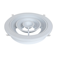 Diffuseur d'air rond en ABS à montage en surface, avec clip à ressort pour un débit d'air réglable, pour système de ventilation d'air frais