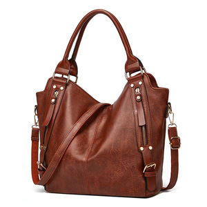 Sac fourre-tout en cuir souple pour femme, sac à bandoulière décontracté rétro en PU, portable, imperméable, de luxe, Tanjing - Product Image 3