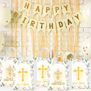 Papel Kraft blanco ecológico YS, manijas biodegradables clásicas, favores de fiesta de <span class=keywords><strong>bautizo</strong></span> religioso, <span class=keywords><strong>Ideas</strong></span> de regalos cristianos, compras - Product Image 3