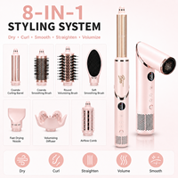 Penata Rambut Multifungsi dengan Layar LCD, Aksesoris Curling, Sikat Udara Panas, Sikat Pelurus, Nosel Pengering, dan Kotak Penyimpanan