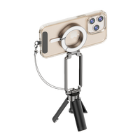 Support de téléphone pliable de poche léger en alliage de zinc et ABS, trépied magnétique rotatif à 180° pour la randonnée, l'escalade, les selfies quotidiens et les vidéos