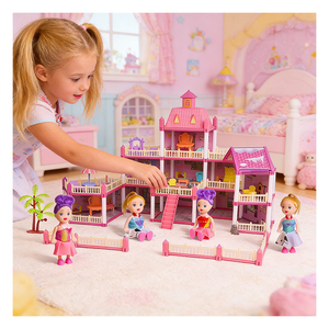 Juego de Juguetes de Cocina Familiar, Casa de Muñecas de Plástico para Niños, Villa de Juego Interior para Niños de 5 a 7 Años en Adelante - Product Image 4