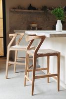 Offre spéciale Mobilier d'intérieur moderne en bois de noyer massif véritable pour appartement, café, restaurant, cuisine, chaise haute pour bar