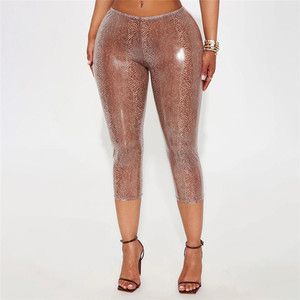 Pantalon crayon sexy taille élastique pour femme Jiubaju, imprimé serpent, coupe courte, idéal pour les soirées et clubs 2026 - Product Image 2