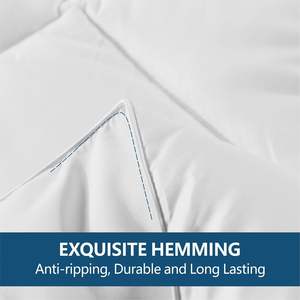 Bedding Comforter <strong>Duvet</strong> Insert All Seasons Down Alternative Quilted Fluffy White Comforter with Corner Taps - Product Image 5