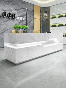 Clinique pharmacie restaurant salon beauté comptoir réception marbre conception bois caisse réception - Product Image 5