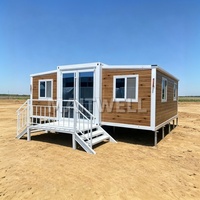 Casa Contenedor Plegable de Doble Ala, Personalizable, Prefabricada, Portátil, Bajo MOQ, Directo de Fábrica para Hotel, Apartamento, Camping