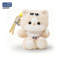 Porte-clés en peluche chat Saint-Valentin, chaton mignon avec lunettes en forme de cœur, breloque de sac, pendentif, poupée en peluche pour petite amie, adorable chat