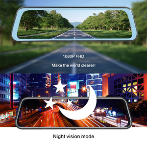 Camera hành trình gương chiếu hậu màn hình cảm ứng 10 inch, camera kép 1080P 2K, cảm biến G, tầm nhìn ban đêm, hộp đen xe hơi màu đen - Product Image 3