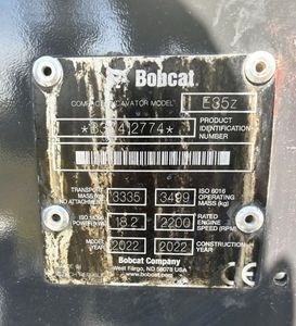Mini-excavatrice sur chenilles hydraulique E35Z 2022, moteur, boîte de vitesses, pompe PLC d'occasion à faible nombre d'heures, équipement de construction compact - Product Image 5