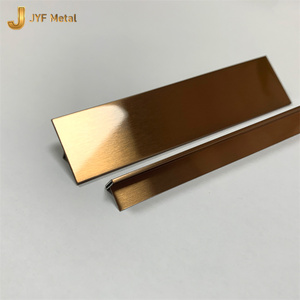 แถบตกแต่งรูปตัวทีทำจากสแตนเลสขัดเงาตกแต่งด้วยโลหะสีทองขอบรูปตัวทีสำหรับเฟอร์นิเจอร์พื้น201 C413 304 - Product Image 4