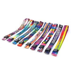 Customized Woven Polyester Wristbands One Time Use Wristbands