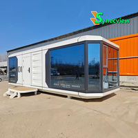 Villa Conteneur de Luxe Préfabriquée de 40 Pieds, Mobile avec Structure en Acier, Étanche, Design Moderne, Capsule Spatiale, Écologique