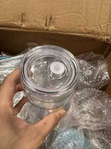 Snow Globe Tumbler with Pre Drilled Hole 16oz <b>Double</b> Layer <b>Wall</b> Plastic Can with Lid and Straw Plastic Mason Jar Mug - Product Image 6
