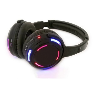Casque sans fil rechargeable pour soirée silencieuse UHF, 3 canaux RF988, lumière LED scintillante - Product Image 5