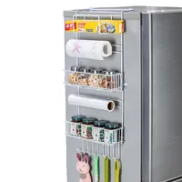 Prateleira de armazenamento para envoltório, rack organizador de armazenamento para geladeira, refrigerador, temperos, prateleira com 6 tier