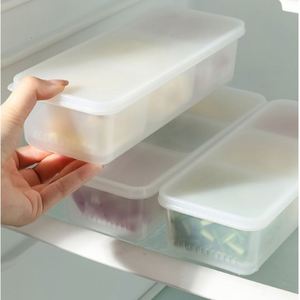 ภาชนะเก็บอาหารในตู้เย็นที่เก็บผลไม้สดแบ่งช่องมี3ช่องสำหรับเก็บผักเนื้อปลา - Product Image 6