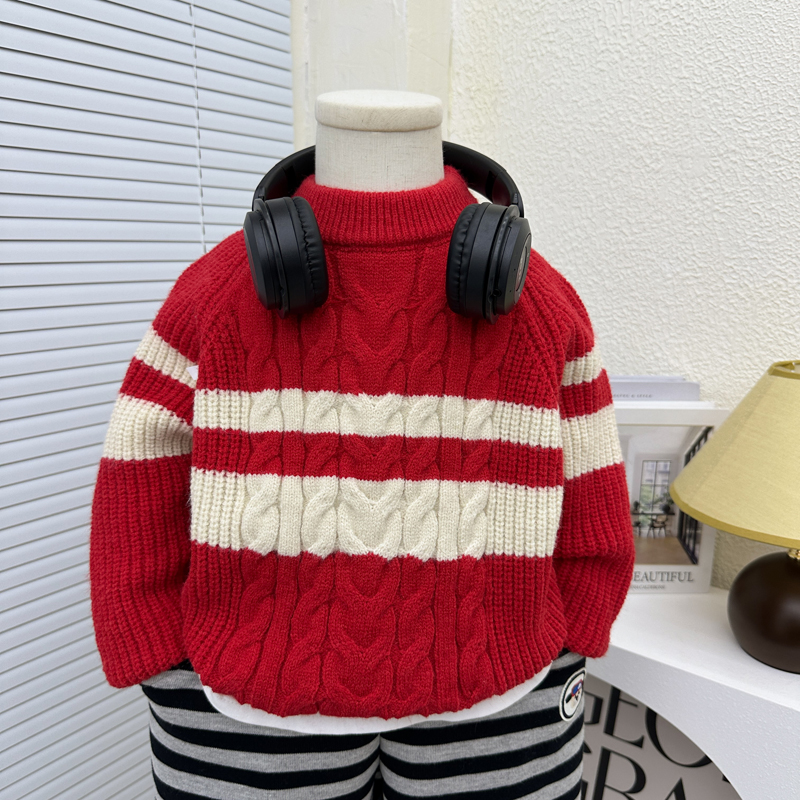 Stripe Knit Boys Sweaters 2025 New Style, OEM Custom
