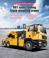Grue de camion pliante JIUBANG, directement de l'usine, capacité de levage 18000 kg, moment de levage 7600 KN.M, pression nominale 30 MPa, portée des stabilisateurs 8200 mm