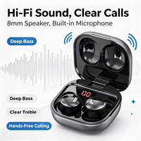 Earbud TWS Nirkabel Bentuk Kacang Bluetooth 5.4 Headphone In-Ear Speaker 8mm Pengisian Daya Tipe C Stereo Mini Earphone