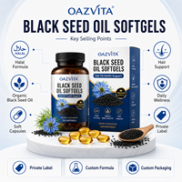 Minyak Biji Hitam Halal Oazvita Private Label Kapsul Lunak Suplemen Kesehatan Rambut Organik Minyak Biji Hitam Kapsul Lunak Grosir