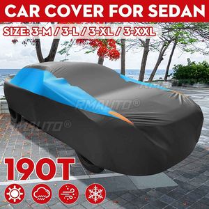 Housse de voiture complète pour berline, imperméable, anti-neige, anti-poussière, anti-pluie, anti-UV, noire et bleue, universelle pour BMW/Hyundai/Audi/VW - Product Image 1