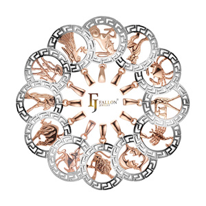 Кулон FJ Fallon Fashion Jewelry, знак зодиака, греческий стиль, с ореолом, покрытие из розового золота, двухцветный - Product Image 1