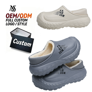 Chaussons unisexes tendance, doublés en polaire, plateforme, antidérapants, pour la maison, l'extérieur, chaussures chaudes d'hiver - Product Image 1