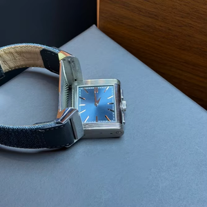 Luxury Reversible <b>Rectangular</b> Hollow Mechanical <b>Watch</b> with Chronograph, Stainless Steel Flip Case and Dual Dials - Product Image 3