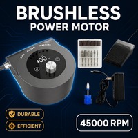 Perceuse à ongles électrique sans fil silencieuse de qualité professionnelle 45000 tr/min avec double écran LCD et contrôle de vitesse de précision