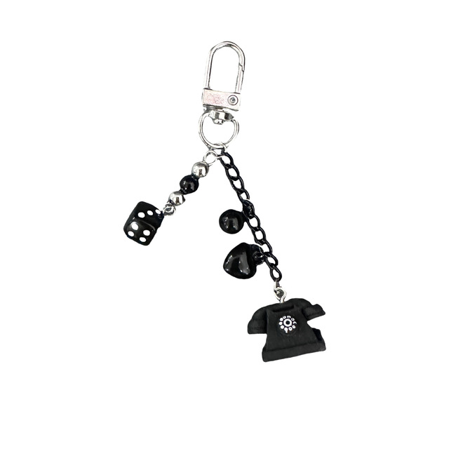 Mengda Cool Black Vintage Phone Mobile Phone Pendant Personalized Dice CCD Camera Hanging Chain Keychain Bag Hanging