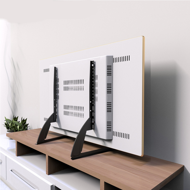 NBJOHSON Large Flat Screen LED LCD TV Floor Desktop Mount Stand Bracket TV Table Display Stand Mount