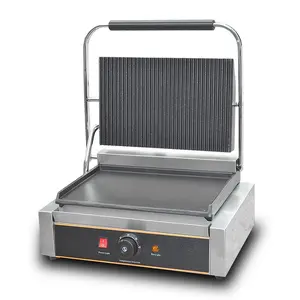 Professional Single Head Electric Instant Contact Grill (top grooved/bottom flat)