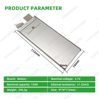 Batterie solide HHPOWER 3.7V 15Ah à décharge rapide 10C, cathode LiNiMnCoO2, 1000 cycles, batterie de drone pour drones FPV
