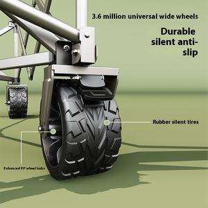 थोक स्टेनलेस स्टील चार पहिया पोर्टेबल शॉपिंग कार्ट फोल्डेबल सेल्फ ड्राइविंग कैंपिंग ट्रॉली आउटडोर कैंप वाहन भंडारण - Product Image 1