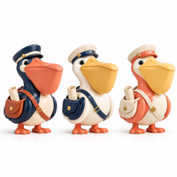 Figurines de courrier Pelican moulées par injection personnalisées, jouets de créateur en forme d'oiseau, fabricant OEM