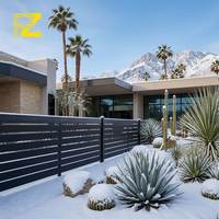 Système de clôture en aluminium pour jardin extérieur, écran d'intimité pour piscine, revêtement poudré noir, antirouille, moderne, taille personnalisée