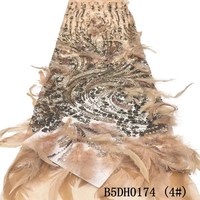 Dentelle en maille de plumes écologique avec perles pour sacs et décoration intérieure