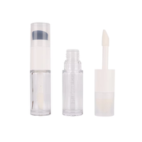 Tube de gloss et de mascara transparent en PETG noir de 10 ml avec logo personnalisé et impression dorée à chaud, emballage vide en gros