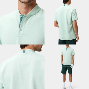 Polos de Golf de Color Sólido al Por Mayor OEM, Polo de Golf Personalizado con Cuello Tipo Blade y Mangas Cortas para Hombre - Product Image 3