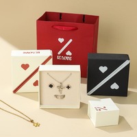 Caixa de Presente para Joias com Logo A1, Tampa Deslizante Diagonal, Flap Triangular, Embalagem Personalizada em Preto, Vermelho e Branco