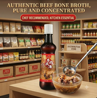 Base de soupe au bœuf premium pour les propriétaires de supermarchés, idéale pour les hot pot, fabriquée à partir de os de bovins jaunes sélectionnés, bouillon riche et savoureux