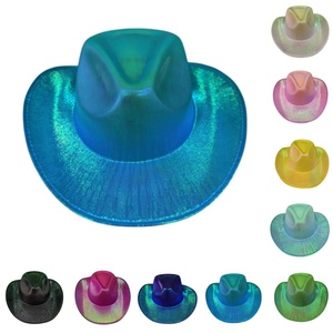Chapeaux <span class=keywords><strong>de</strong></span> cowboy/cowgirl personnalisés en gros, promotionnels, holographiques, brillants, scintillants, pour fêtes, voyages, sports, extérieur, personnalisables, unisexes - Product Image 1