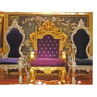 Vente directe d'usine, chaise de banquet de luxe de style européen, cadre en bois, coussin en cuir, pieds en verre trempé, chaise de trône pour hôtel, mariage